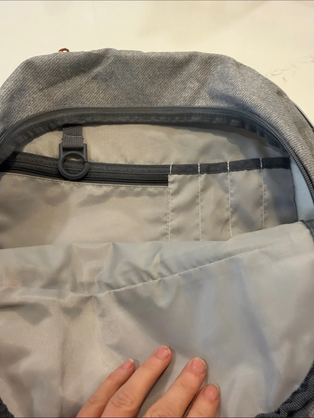 adidas Gray Backpack with Tan Logo Accents